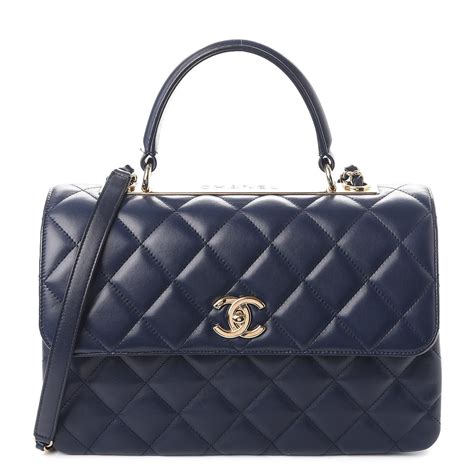 navy blue chanel handbag|chanel shoulder bag blue.